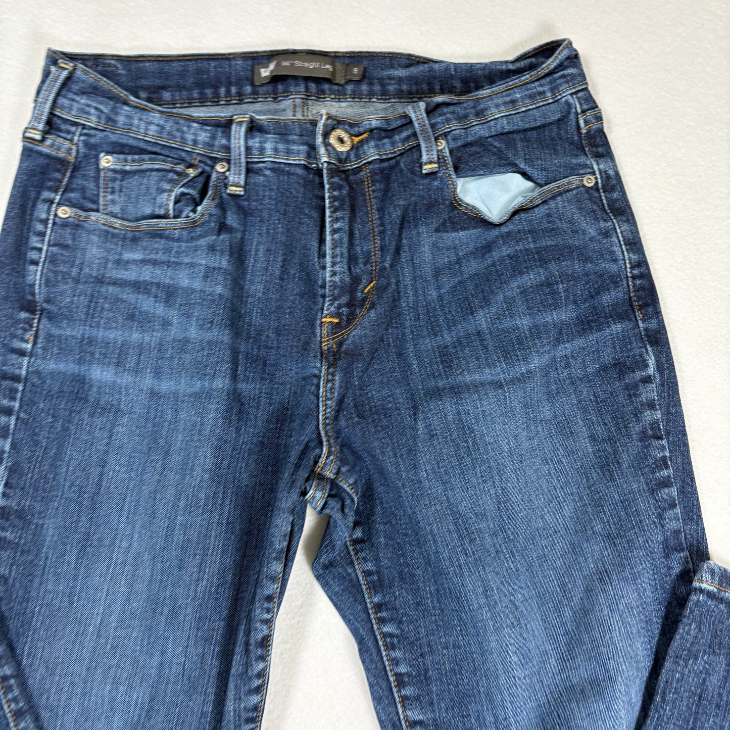 Levis Womens 505 Straight Leg Jeans 8 Blue Mid Rise Classic Denim Y2K Vintage