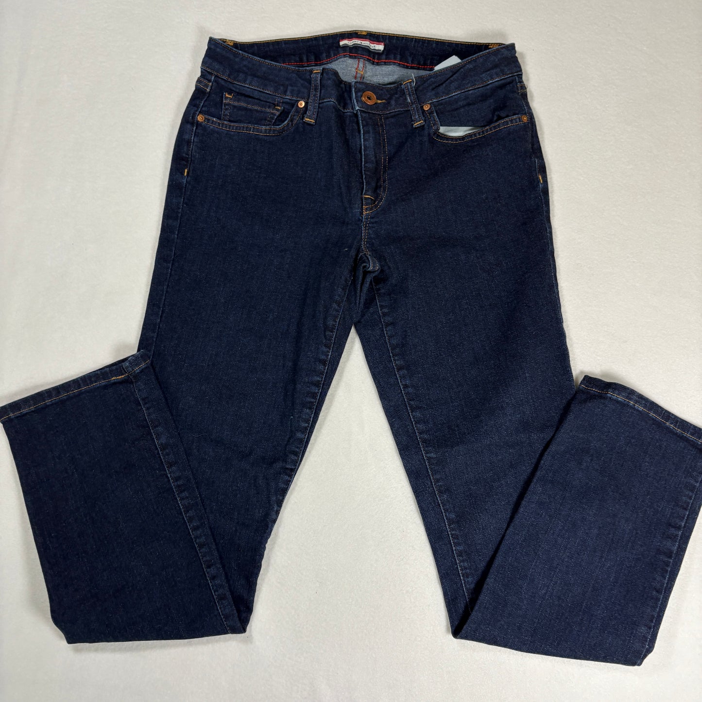 Tommy Hilfiger Womens Straight Jeans 6S Dark Wash Denim Classic Y2K Vintage