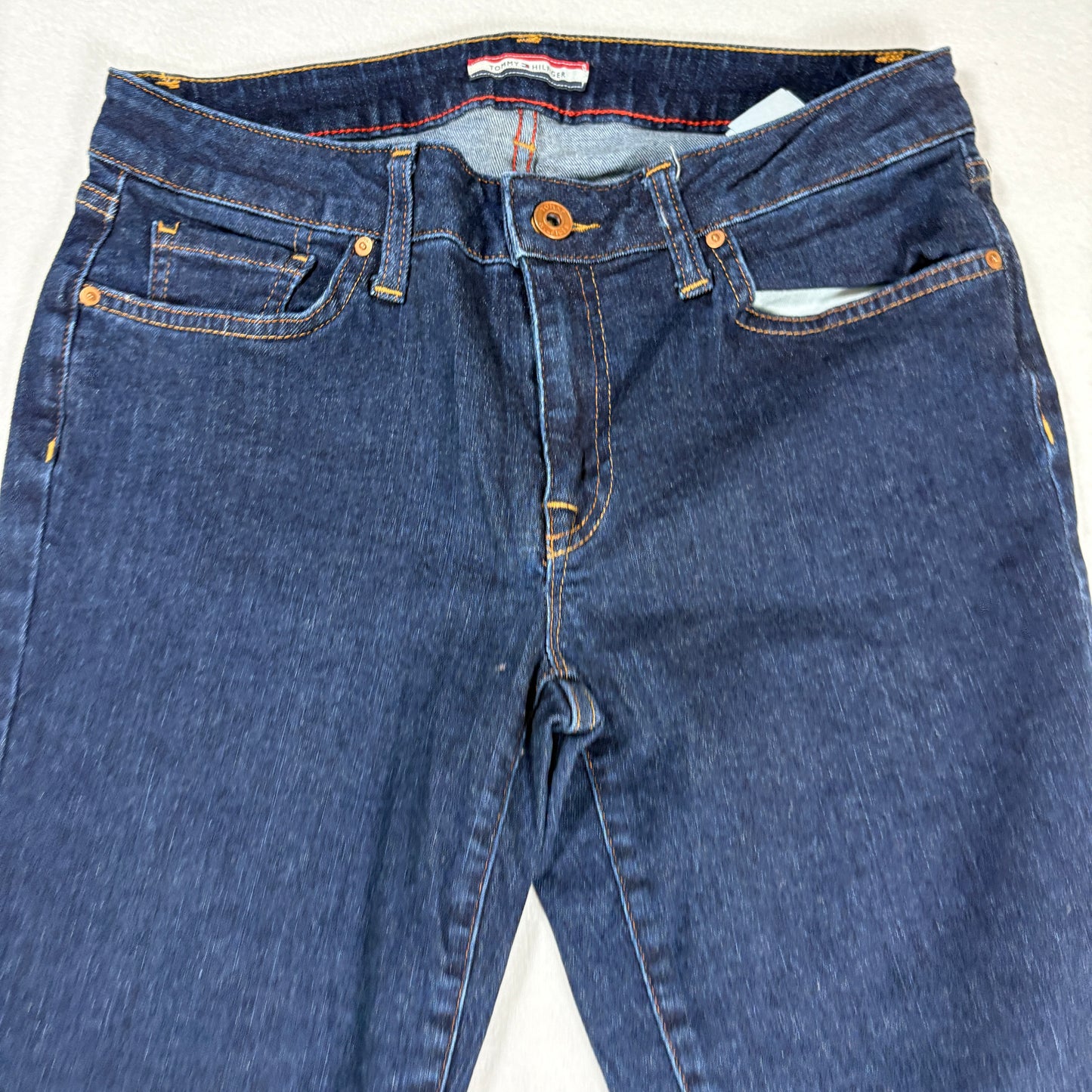 Tommy Hilfiger Womens Straight Jeans 6S Dark Wash Denim Classic Y2K Vintage