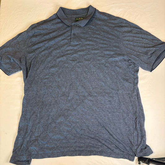 David Taylor Collection Polo Shirt Blue Short Sleeve 3XLT Cotton Blend Big & Tall