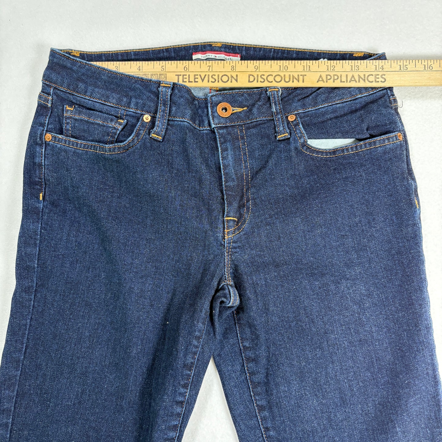 Tommy Hilfiger Womens Straight Jeans 6S Dark Wash Denim Classic Y2K Vintage