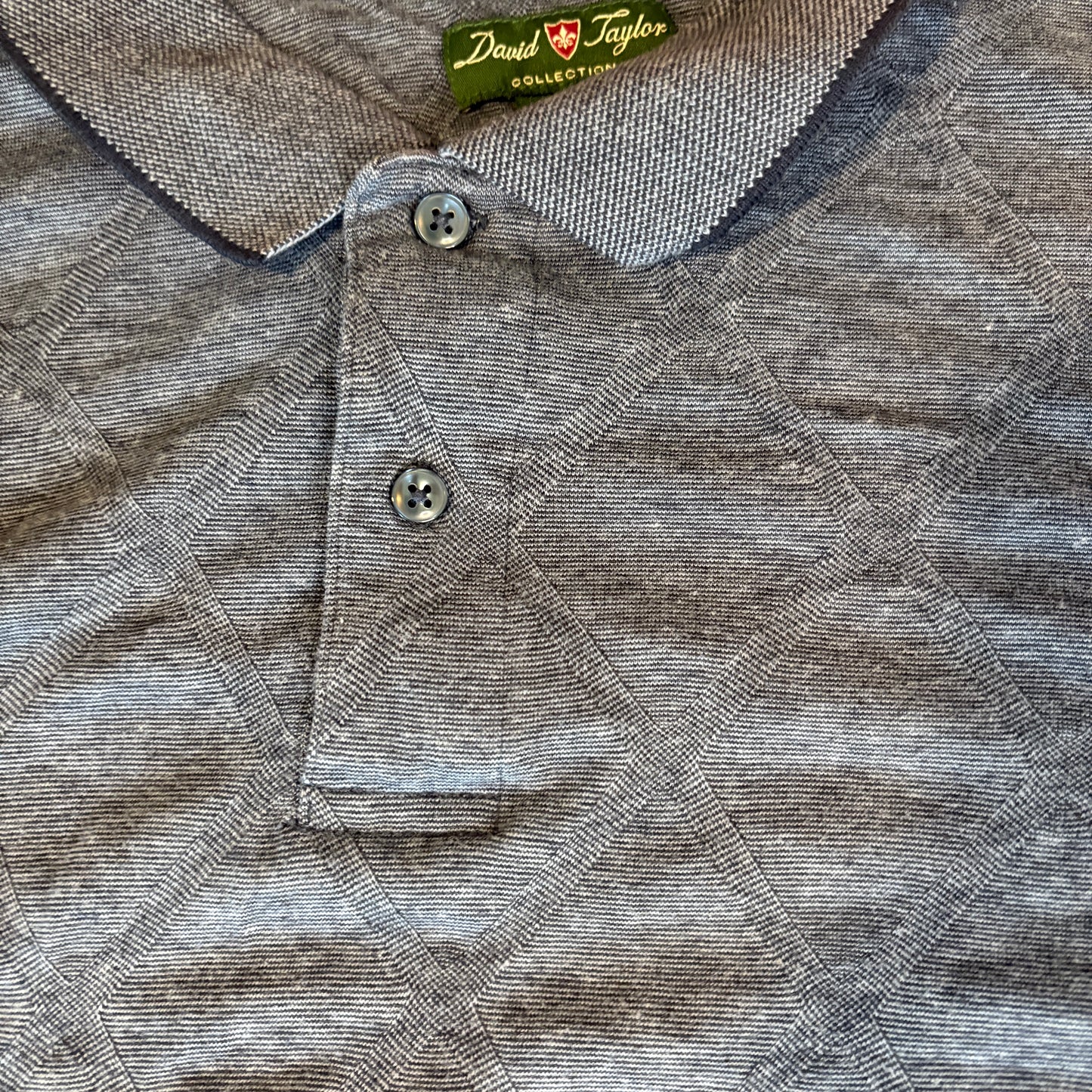 David Taylor Collection Polo Shirt Blue Short Sleeve 3XLT Cotton Blend Big & Tall