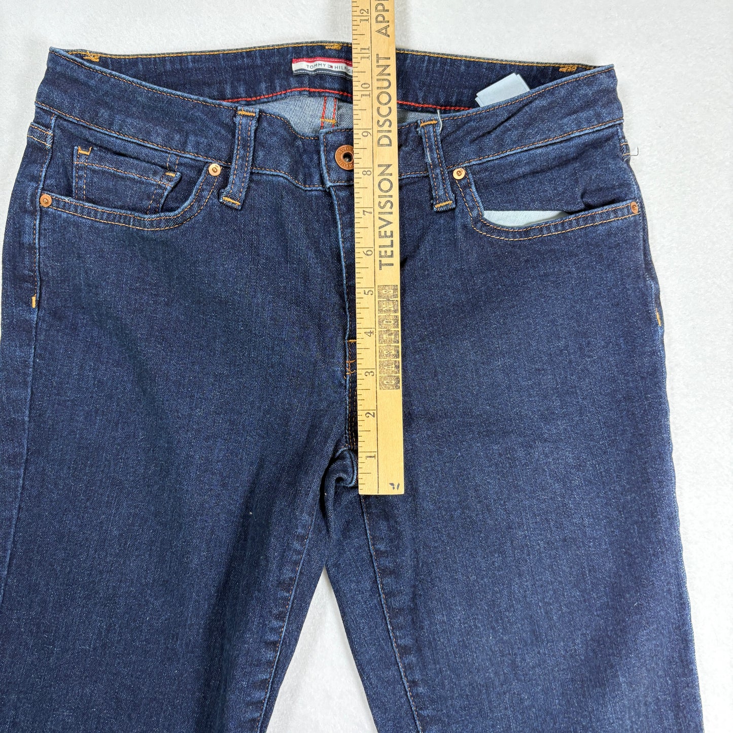 Tommy Hilfiger Womens Straight Jeans 6S Dark Wash Denim Classic Y2K Vintage