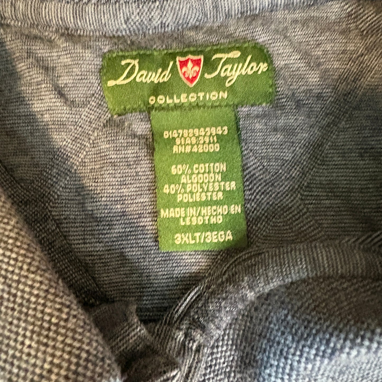 David Taylor Collection Polo Shirt Blue Short Sleeve 3XLT Cotton Blend Big & Tall