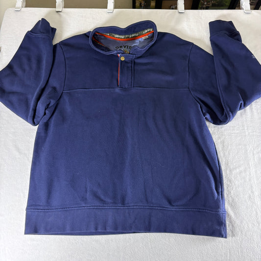 Orvis Mens Navy Quarter Zip Fleece Pullover XXL Fishing Outdoor Casual