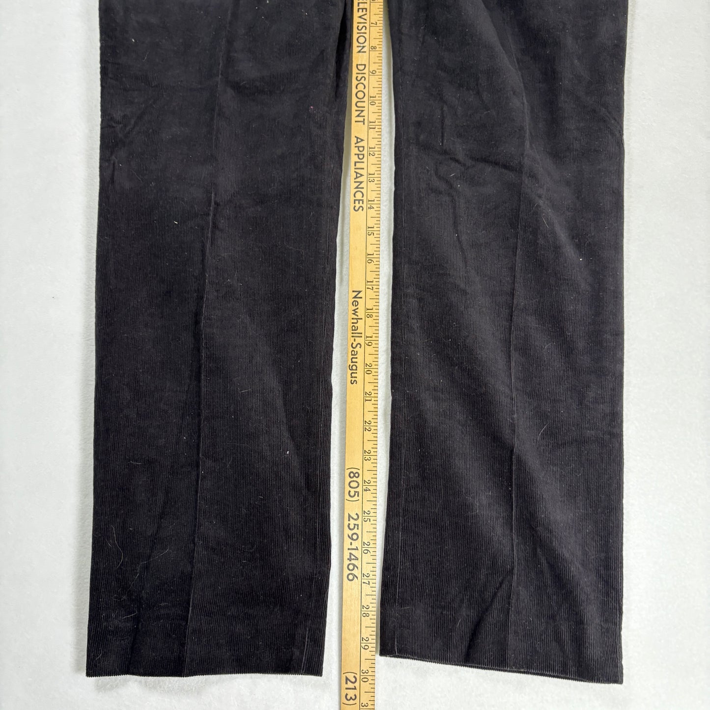 Perry Ellis Mens Slim Fit Corduroy Pants 38x30 Black Stretch Dress Casual NWT