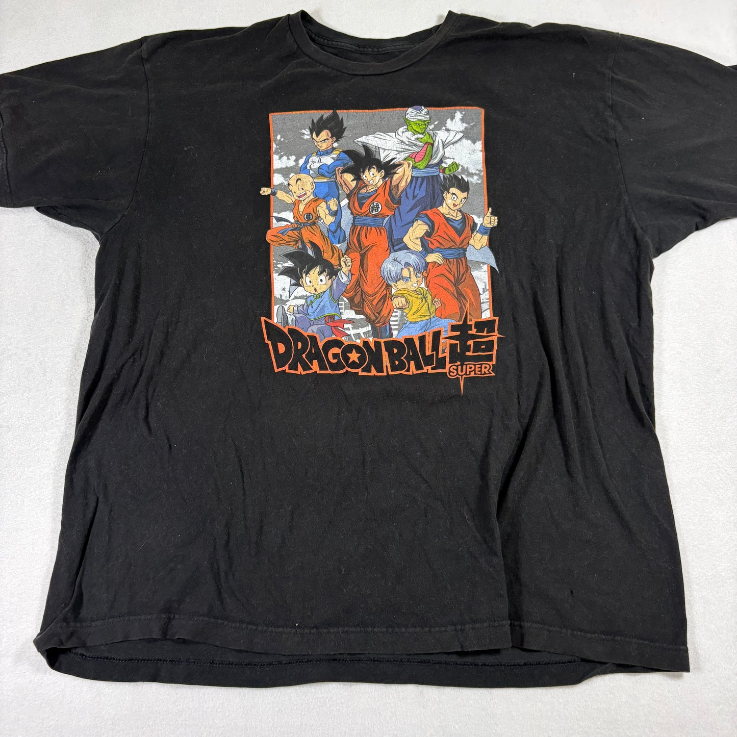 Mens 2XL Dragon Ball Super Anime T Shirt Black Graphic Toei Animation Tshirt