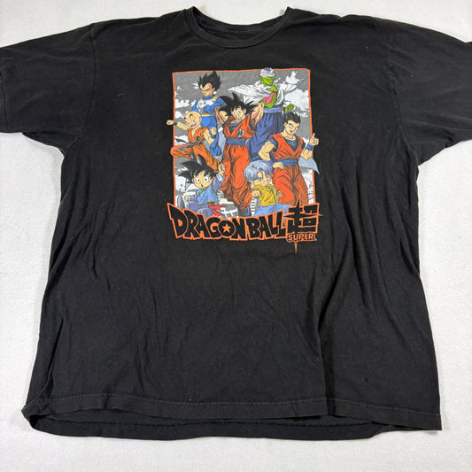 Mens 2XL Dragon Ball Super Anime T Shirt Black Graphic Toei Animation Tshirt