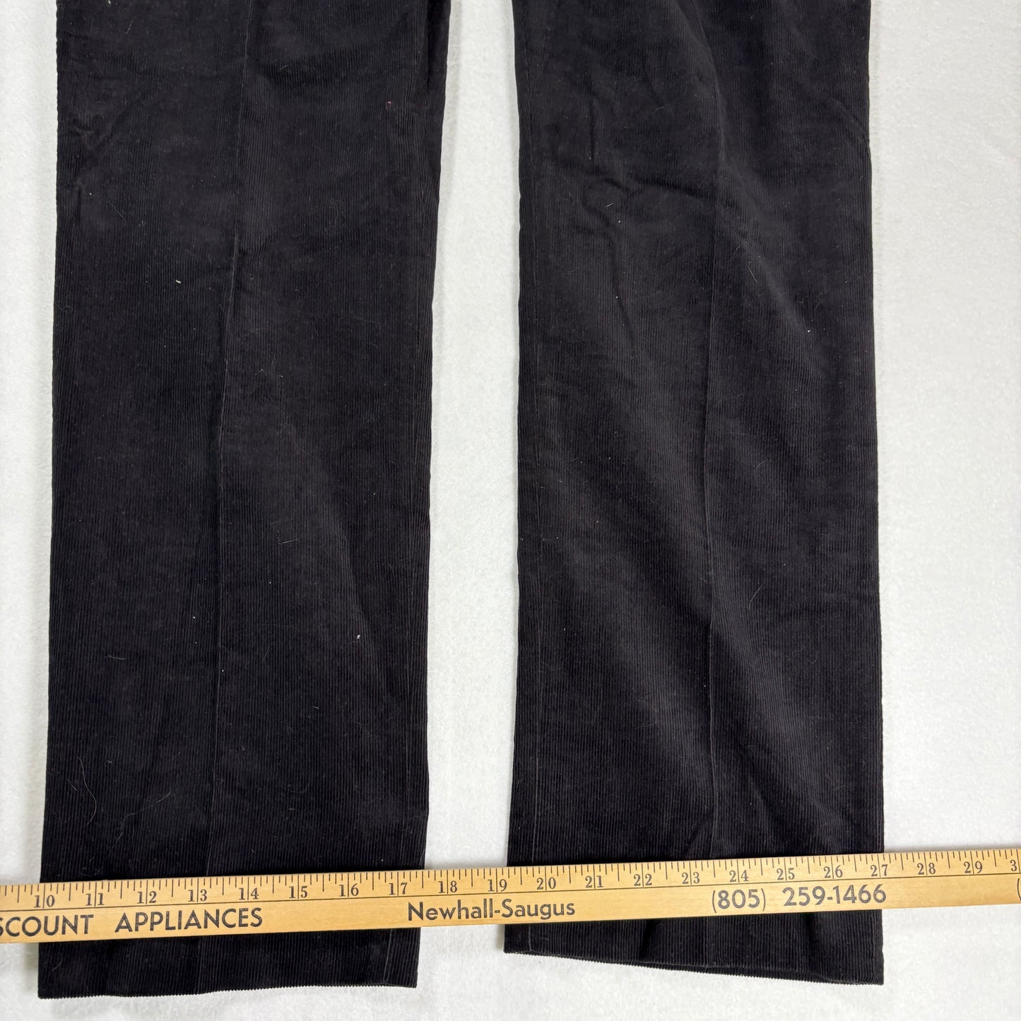 Perry Ellis Mens Slim Fit Corduroy Pants 38x30 Black Stretch Dress Casual NWT