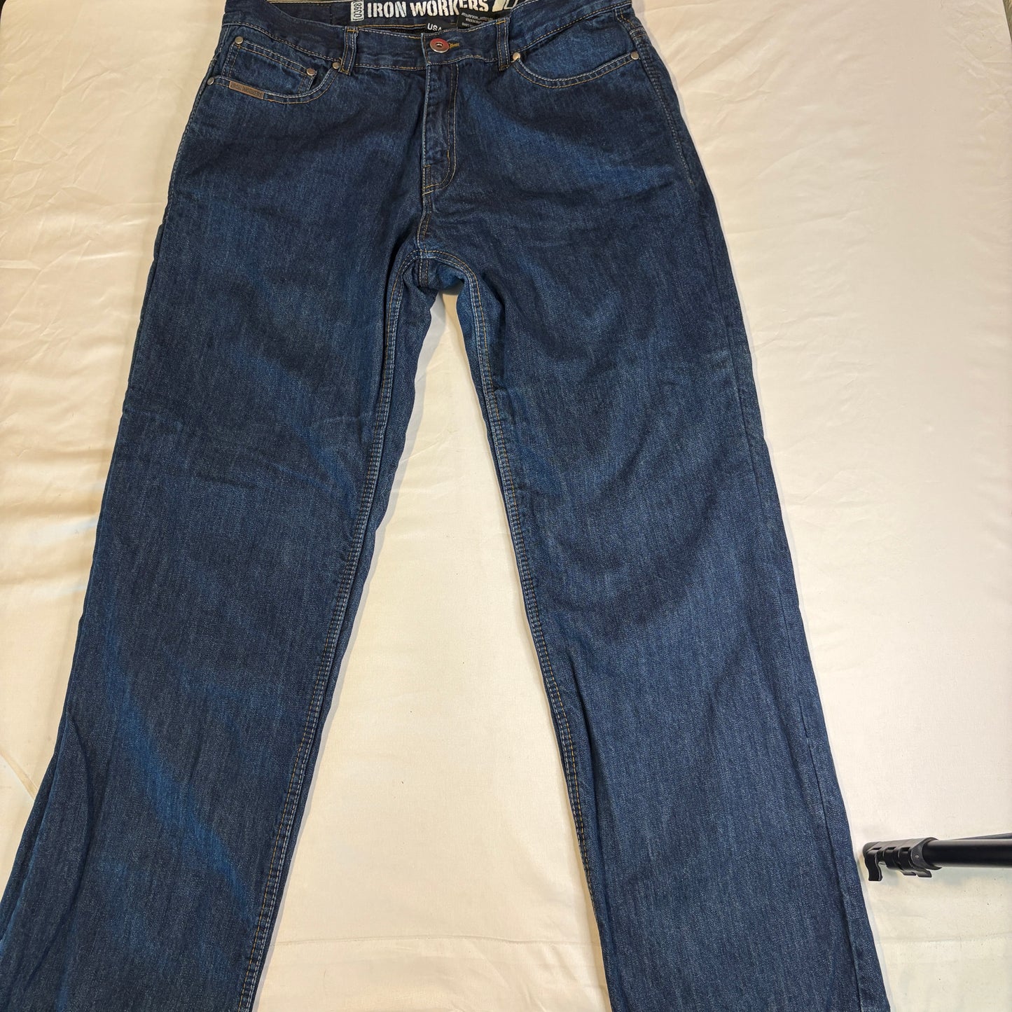 Iron Workers USA 36 Reinforced Motorcycle Jeans Kevlar Lining Protective Riding Pants