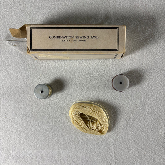 Vintage C.A. Myers Sewing Awl Kit Lock Stitch Leather Tool w Box & Manual