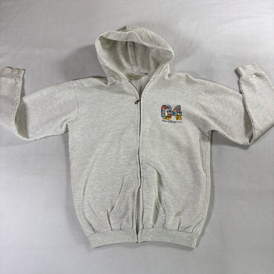Disneyland Mickey Zip Hoodie Youth Tag M Disney Mouse Gray Graphic USA