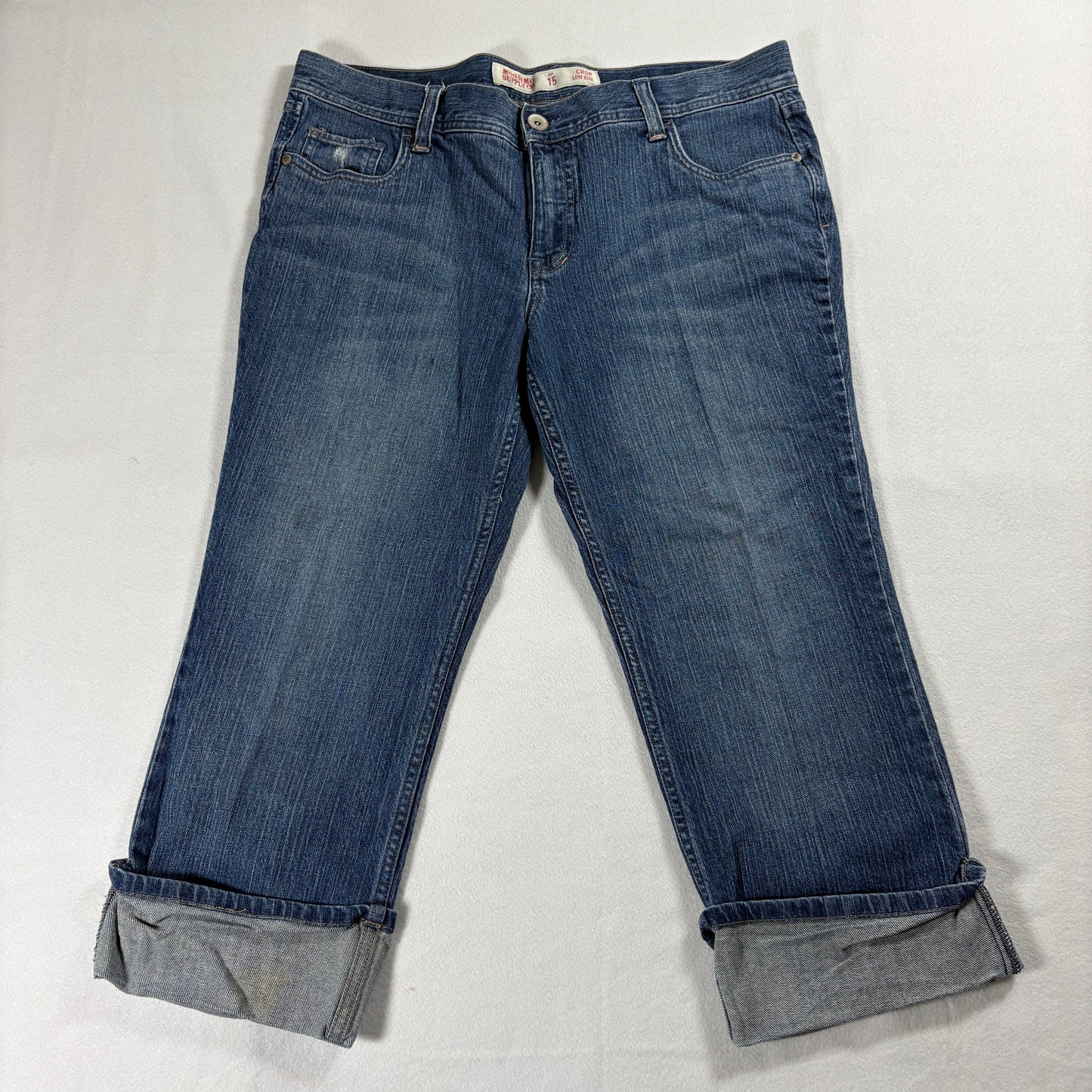 Mossimo Jeans Womens Size 15 Blue Low Rise Crop Y2K 90s Retro Denim Streetwear