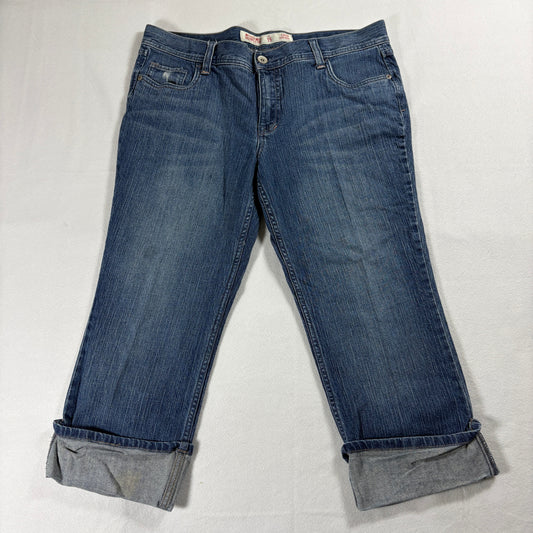 Mossimo Jeans Womens Size 15 Blue Low Rise Crop Y2K 90s Retro Denim Streetwear