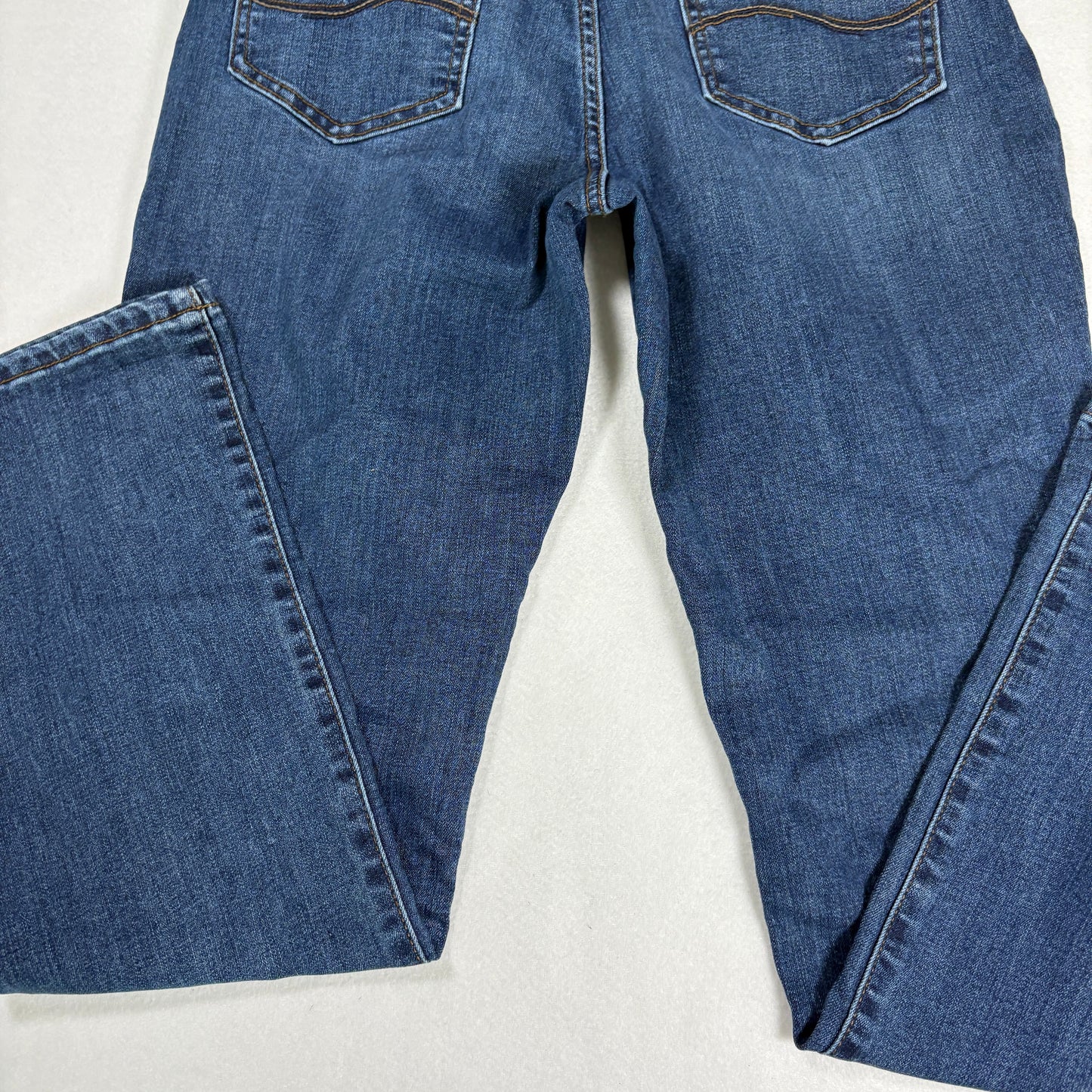 Lee Womens Straight Leg Jeans 8 Blue Flex Motion Mid Rise Regular Fit Stretch