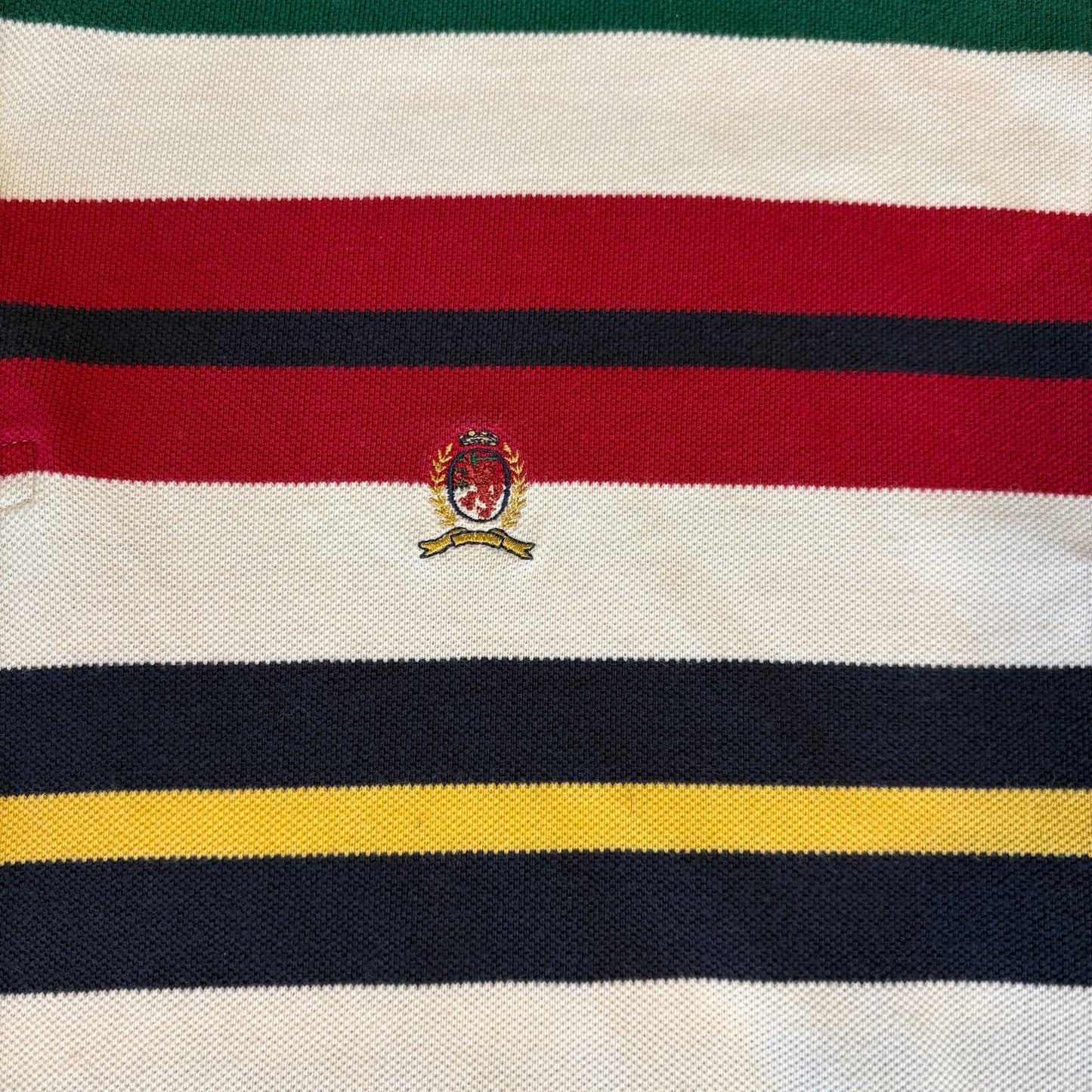 Tommy Hilfiger Men’s Polo Shirt L – Multicolor Stripe – 100% Cotton Short Sleeve