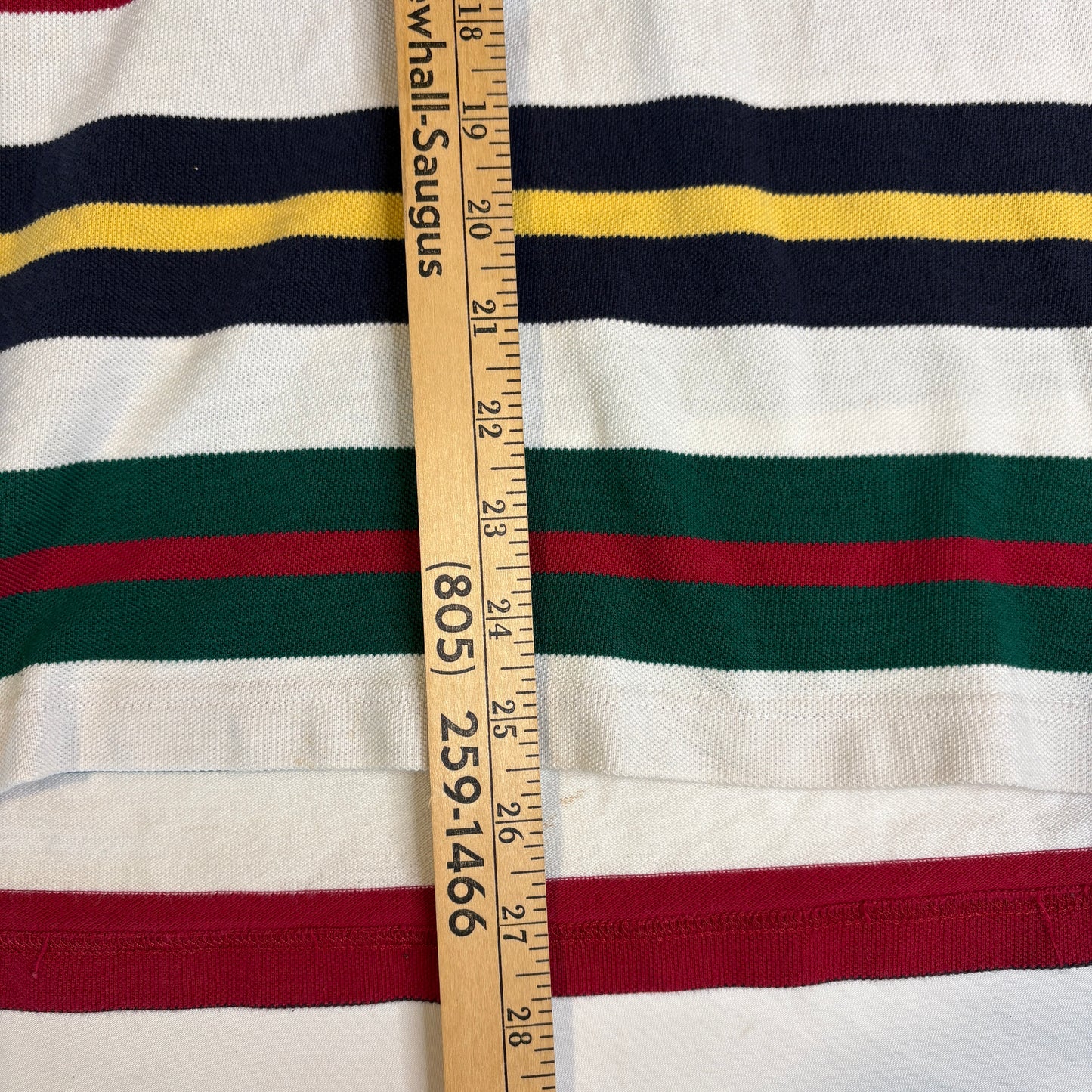 Tommy Hilfiger Men’s Polo Shirt L – Multicolor Stripe – 100% Cotton Short Sleeve