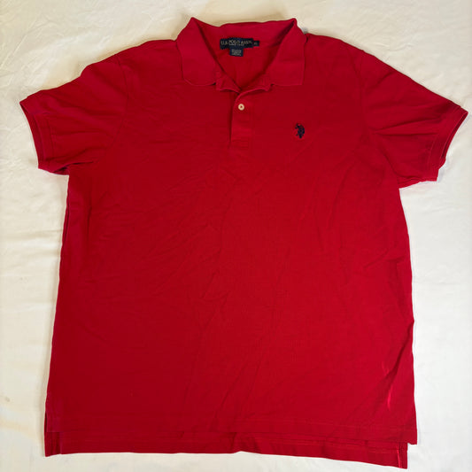 U.S. Polo Assn. Men’s Red Polo Shirt Size XL Short Sleeve Cotton Casual Top
