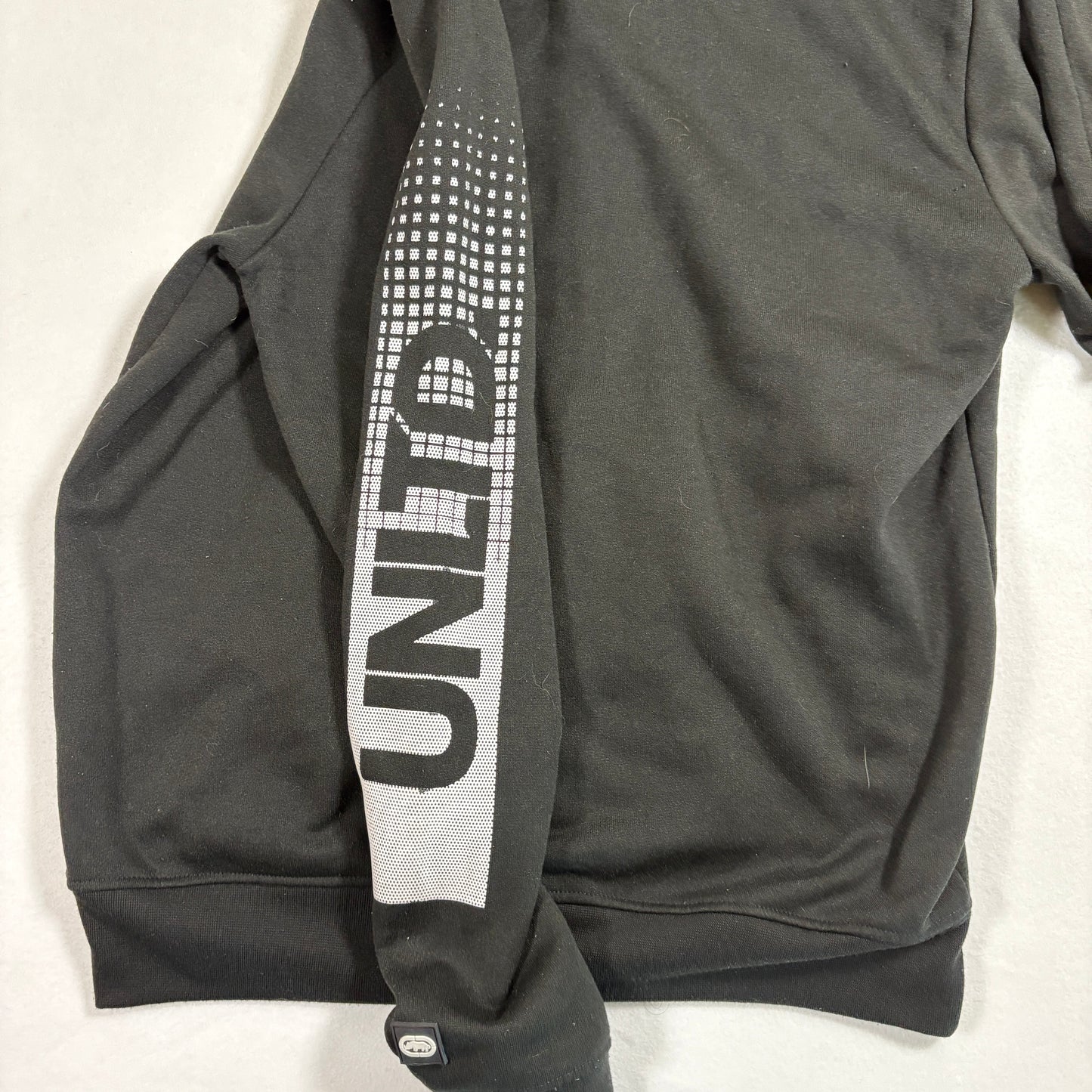 Ecko Unltd Mens Hoodie Medium Black Full Zip Sweatshirt Rhino Logo Y2K Streetwear