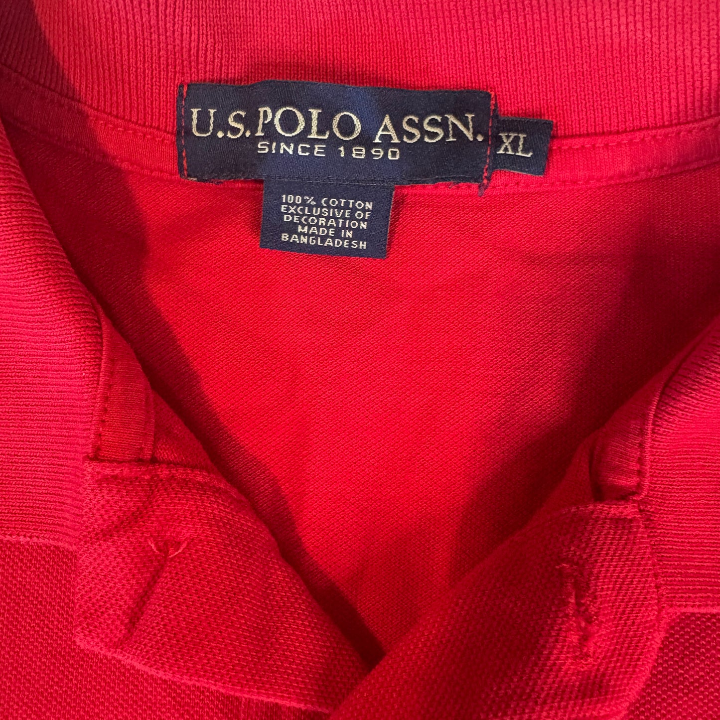 U.S. Polo Assn. Men’s Red Polo Shirt Size XL Short Sleeve Cotton Casual Top