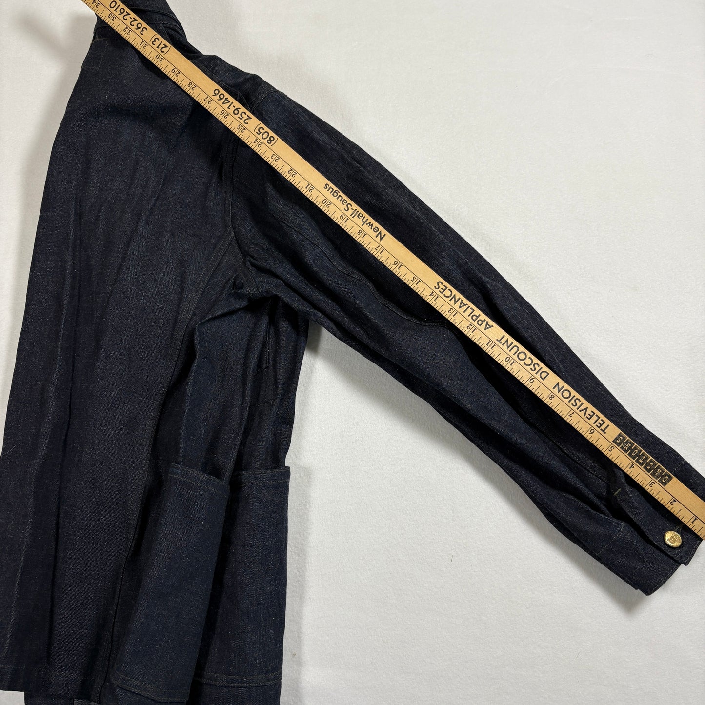 RRL Ralph Lauren Mens Engineer Coat Jacket Large Indigo Denim Selvedge Workwear