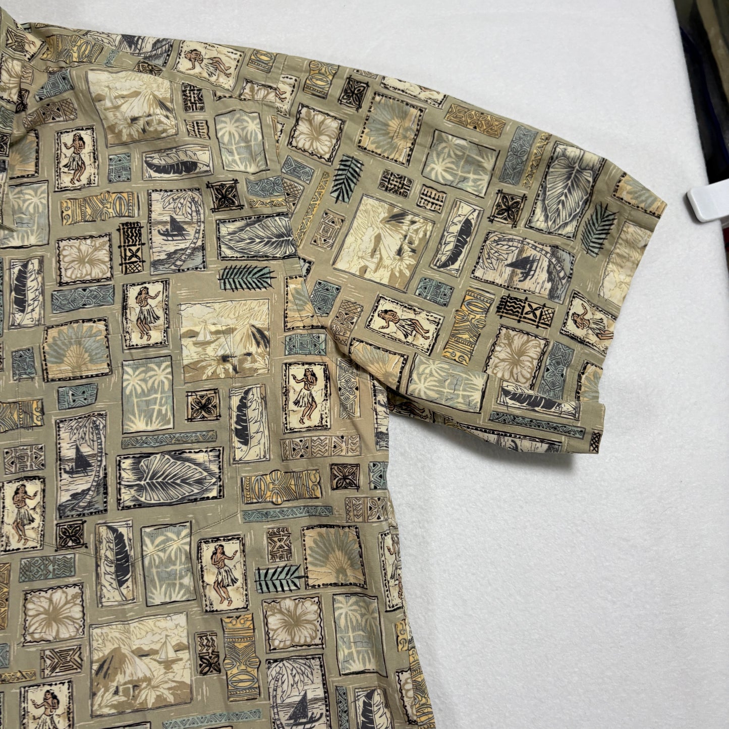 Cooke Street Honolulu Mens Hawaiian Shirt XL Cotton Aloha Hula Tiki Print Vintage