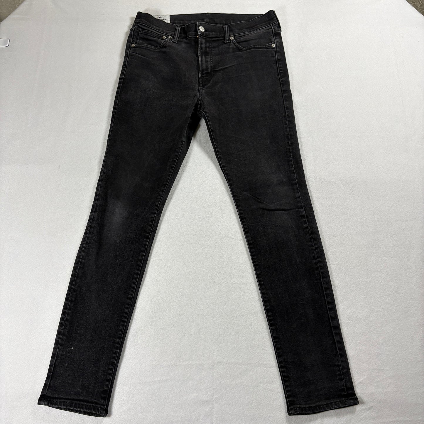 H&M Jeans Mens 34x32 Skinny Fit Black Stretch Denim Casual Everyday Wear ModernX