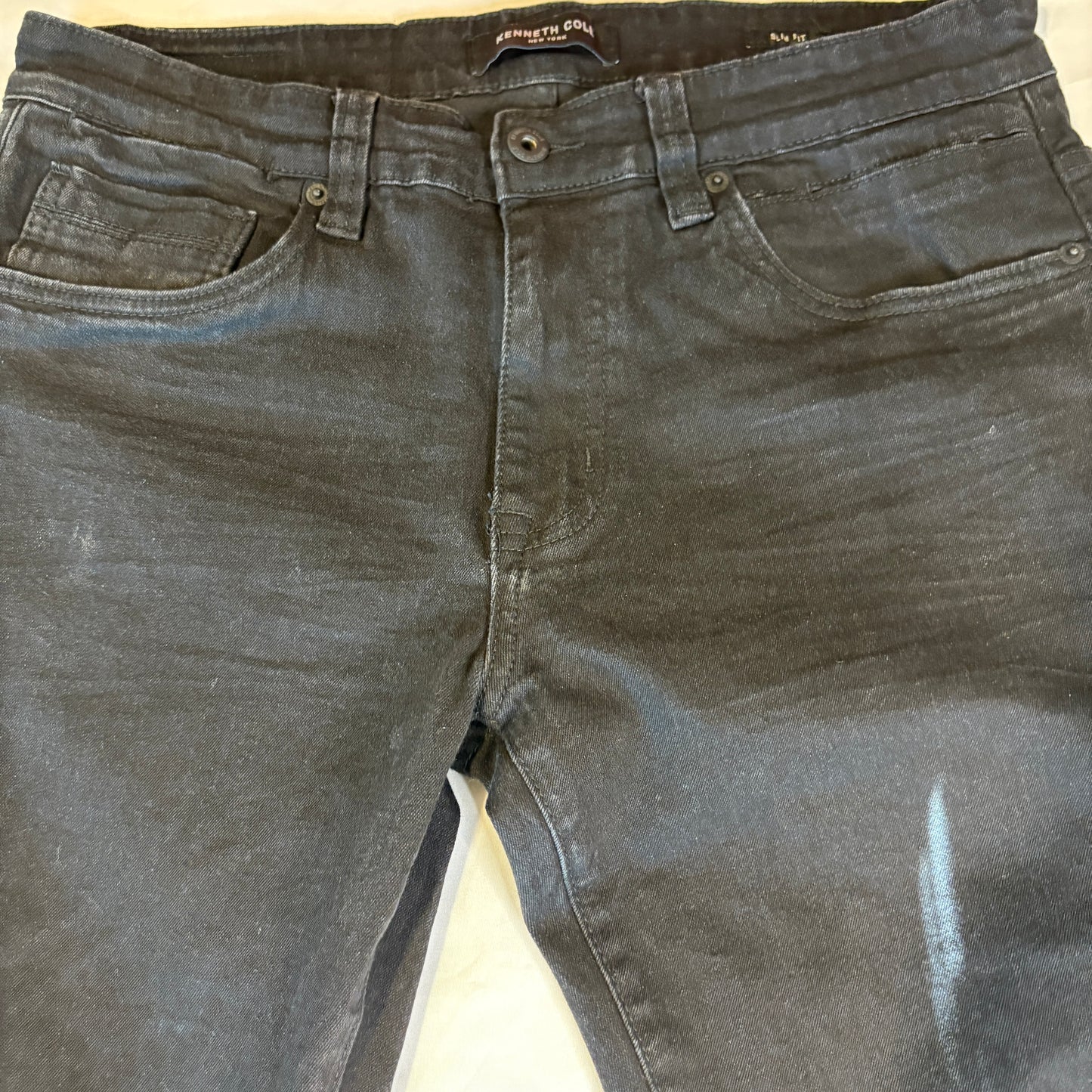 Kenneth Cole New York Slim Fit Jeans Black Denim Pants Men’s 32x32 Modern Casual