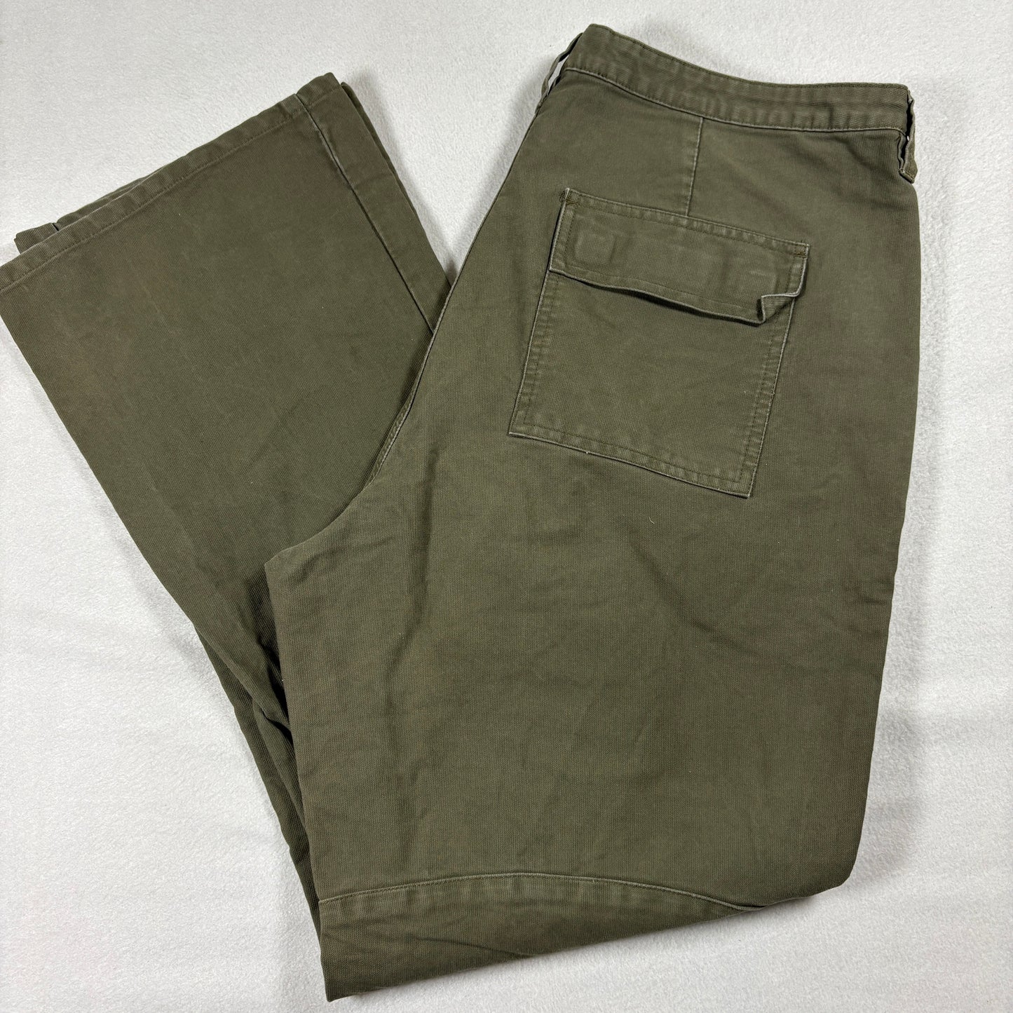 Venezia Jeans Womens Size 16 Green Utility Pants 100% Cotton Workwear Style
