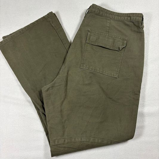 Venezia Jeans Womens Size 16 Green Utility Pants 100% Cotton Workwear Style