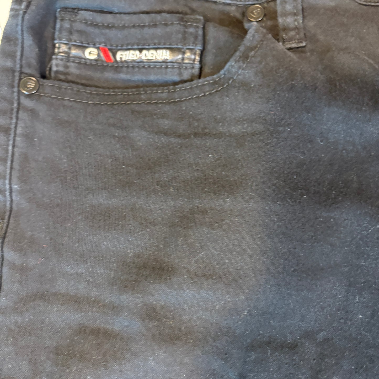 Fried Denim Slim Fit Black Jeans Men’s 36x32 Stretch Casual Pants Raw Hem