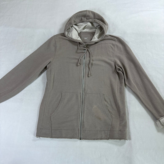 Gap Zip Hoodie Womens M Fits Like X Beige Minimalist Athleisure Casual