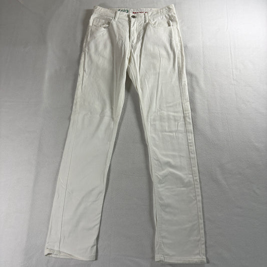 Perruzo Skinny Fit Jeans 28x30 White Stretch Denim Slim Y2K Clean Casual