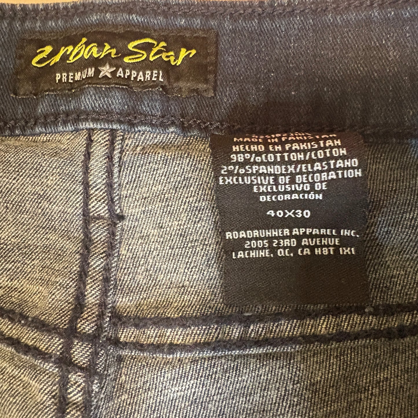 Urban Star Premium Apparel Men's Jeans Blue Size 40x30 Stretch Cotton Spandex