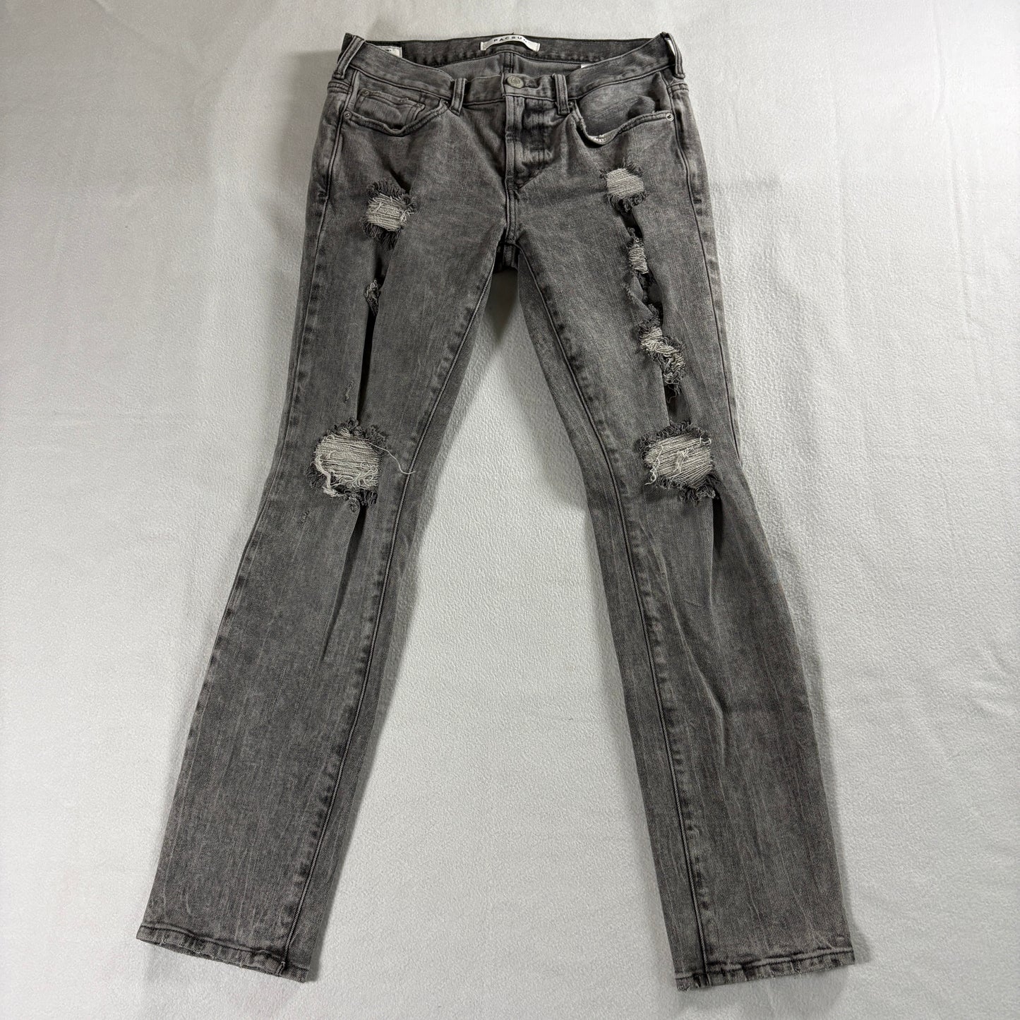 PacSun Skinny Jeans 29x30 Gray Distressed Stretch Denim Slim Fit Men