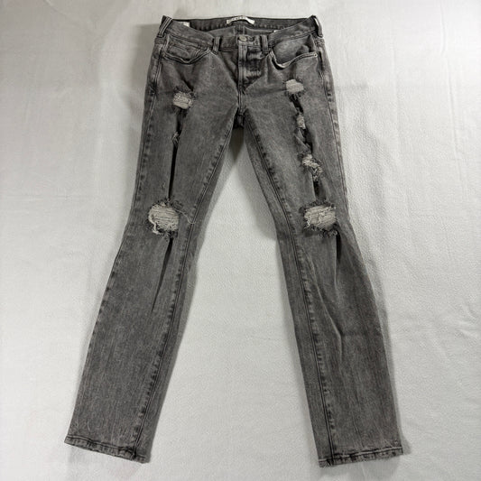 PacSun Skinny Jeans 29x30 Gray Distressed Stretch Denim Slim Fit Men