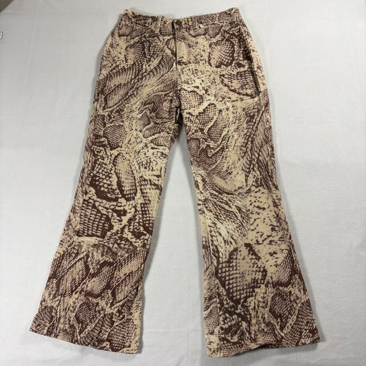 Nasty Gal Jeans Womens Size 8 Snake Print Flare Y2K Stretch Denim Pants Retro 90