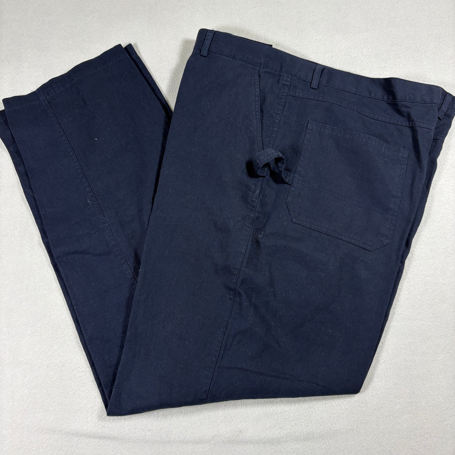 Nobu Mens Navy Blue Casual Pants Size 40 Ramie Cotton Blend Straight Leg
