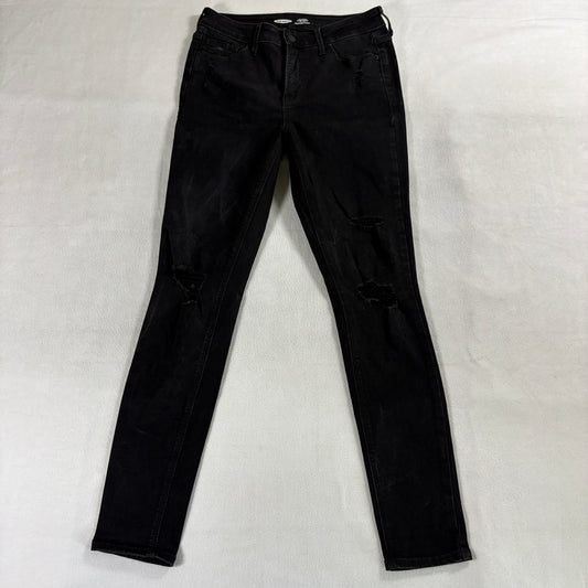 Distressed Skinny Jeans High Rise Old Navy Rockstar Tag 6 Fits Like 28X28 Black