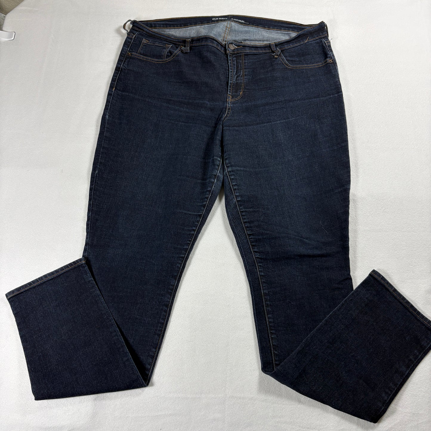 Old Navy Original Womens 18 Tall Mid Rise Dark Wash Straight Leg Denim Jeans