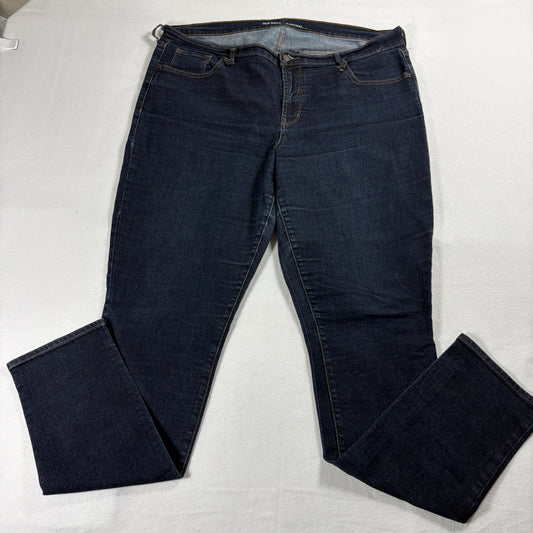 Old Navy Original Womens 18 Tall Mid Rise Dark Wash Straight Leg Denim Jeans