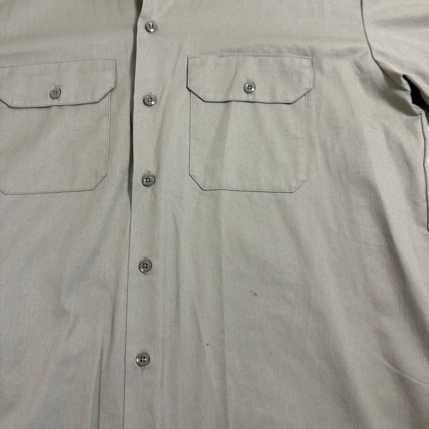 Dickies mens work shirt L Khaki Short Sleeve Button Front Twill Y2K Skate Grunge