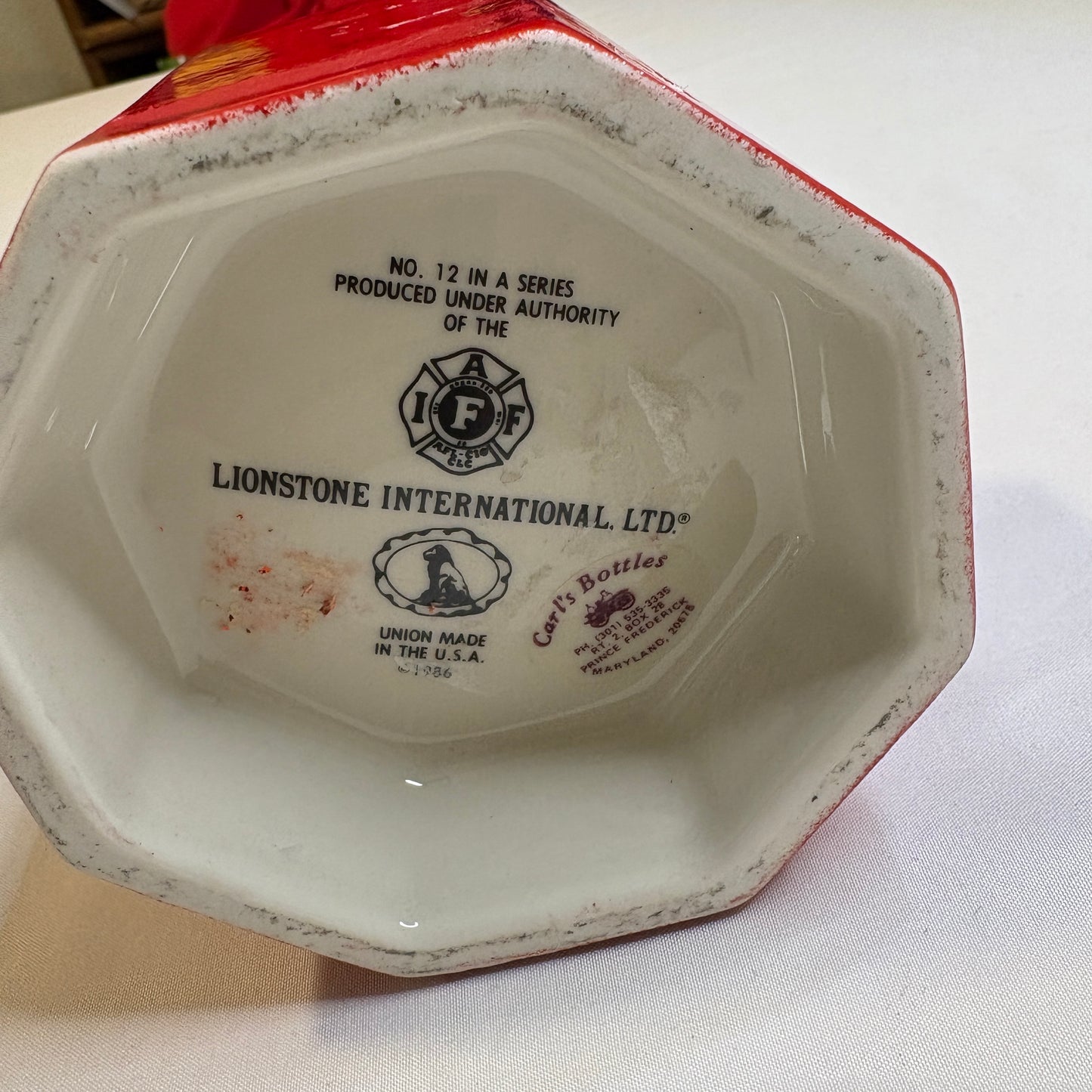 Lionstone Fire Hydrant Whiskey Decanter #12 Union Made USA 1986 Collectible