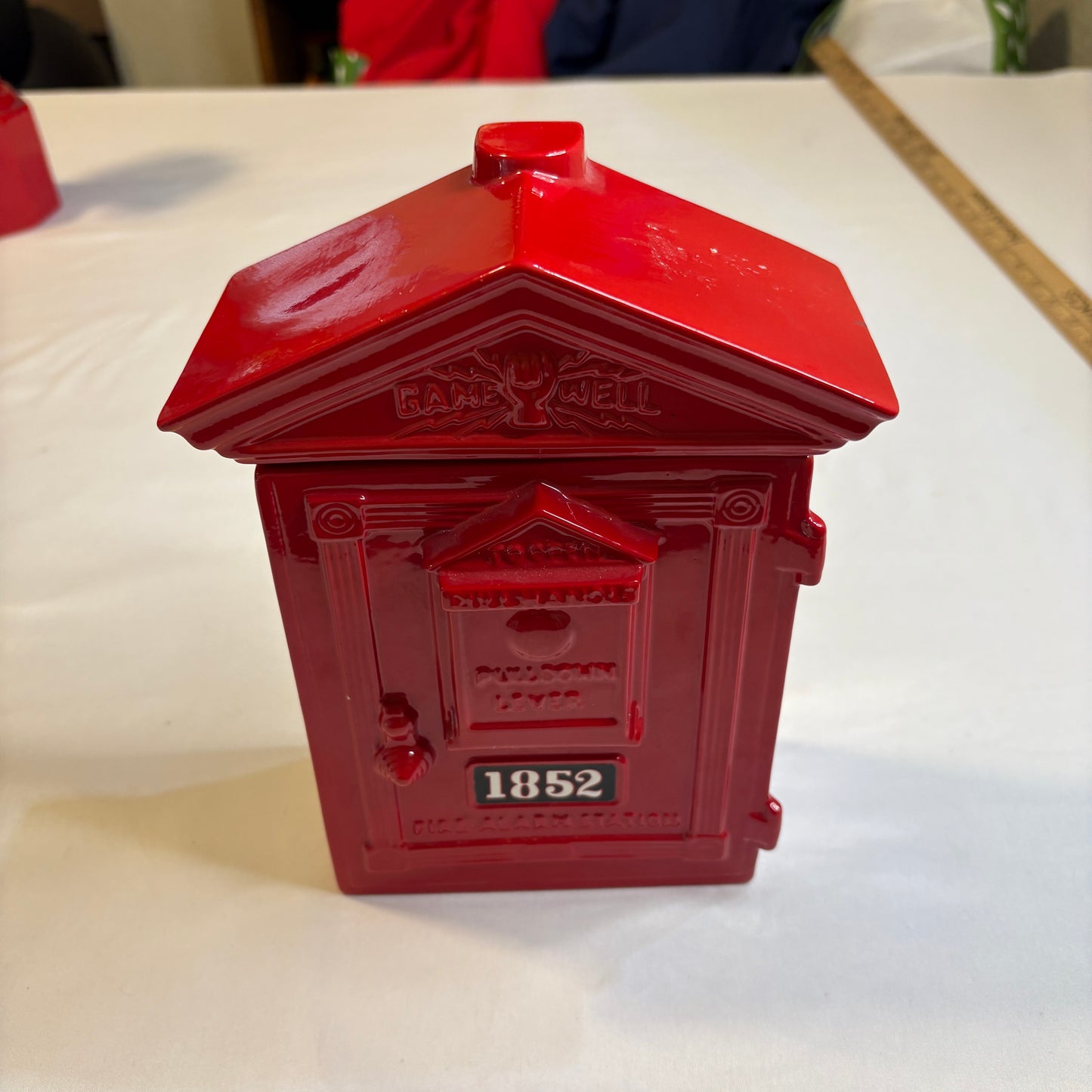 Lionstone Fire Alarm Call Box Decanter No. 8 Union Made USA Firefighter