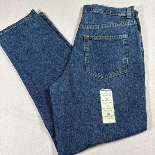 Merona Womens Classic Fit Jeans 16A NWT Blue Denim Baggy 90s Vintage Grunge