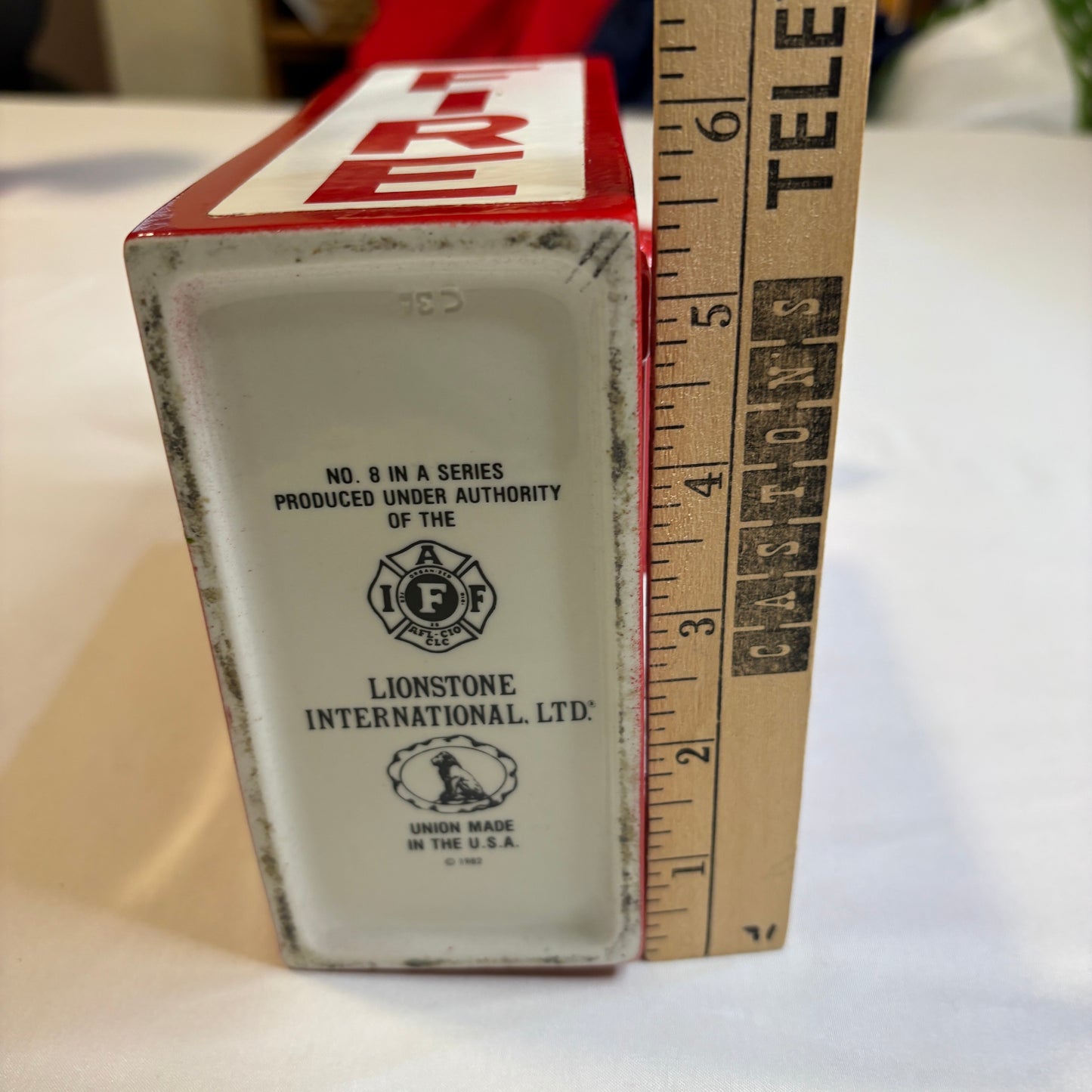 Lionstone Fire Alarm Call Box Decanter No. 8 Union Made USA Firefighter