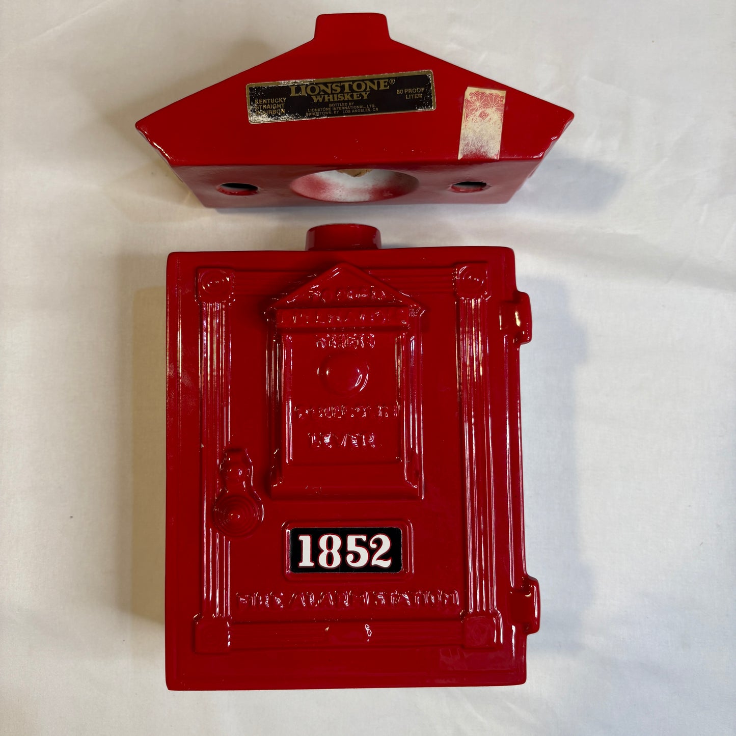 Lionstone Fire Alarm Call Box Decanter No. 8 Union Made USA Firefighter