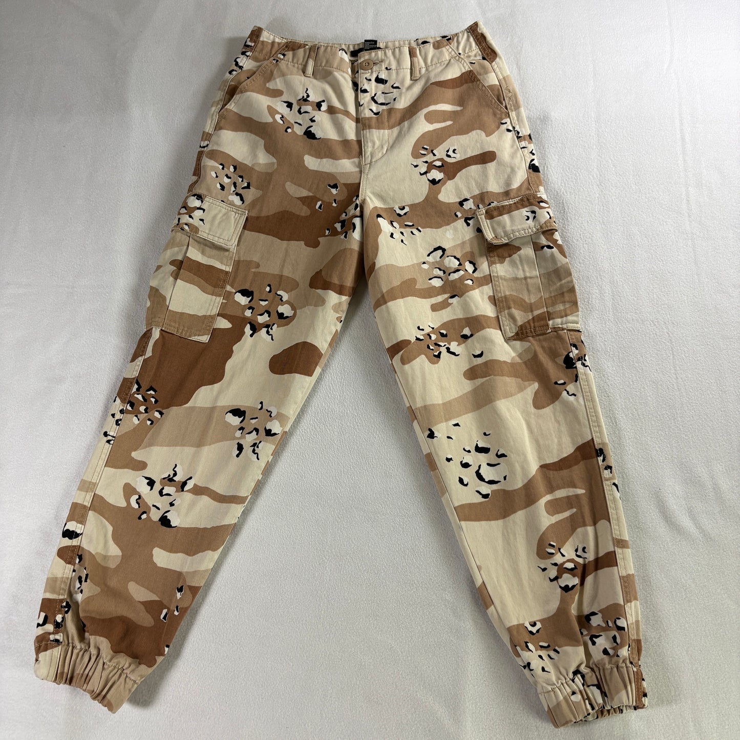 Forever 21 Camo Cargo Jogger Pants Womens M Desert Military Streetwear