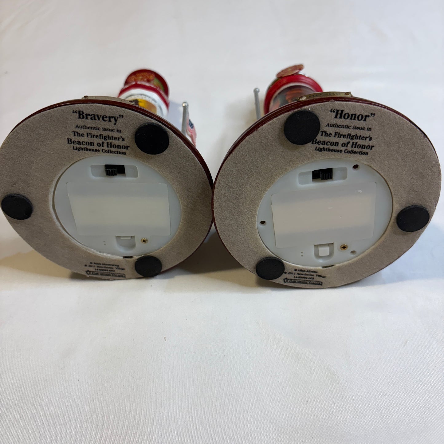 Firefighter Lighthouse Bravery & Honor Figurines Light Up 10" Pair