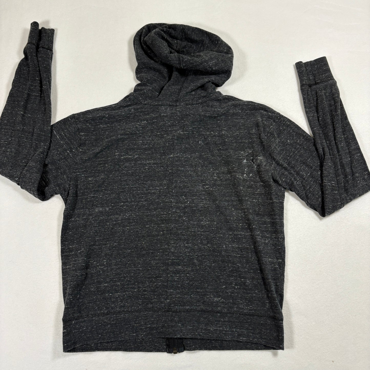 Nike Mens Zip Hoodie Small Black White Logo Full Zip Sweatshirt Vintage Look